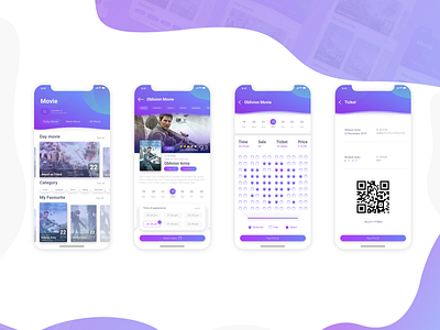 Cinema App android app app cinema clean app creative app design app interface design iphone movie movie app ticket ui ux design ui ux