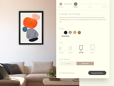 Frame Shop Settings app design checkout daily ui dailyui desktop minimalist settings ui