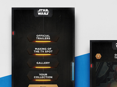 Duracell x Star Wars – "The Force Awakens" app augmentedreality button duracell menu metal neon sci fi star wars