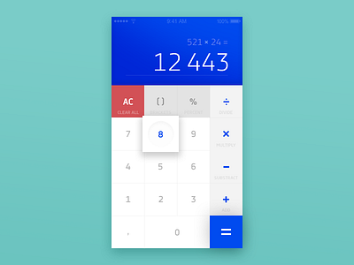 Daily UI - 004 - Calculator add app blue calc calculator dailyui day4 design minimal typography ui zalot