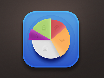 Daily UI - 005 - Home budget app icon app blue challenge chart colorful dailyui day5 design icon money piechart ui
