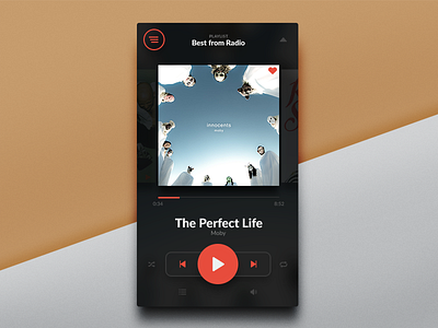 Daily UI - 009 - Music Player challenge dailyui day9 grey minimal moby music music player player red