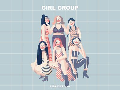 girl group girl illustration
