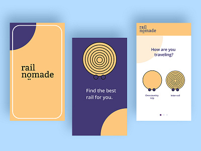 Rail Nomade - travel app app branding flat graphic design illustration illustrator minimal travelapp ui ux