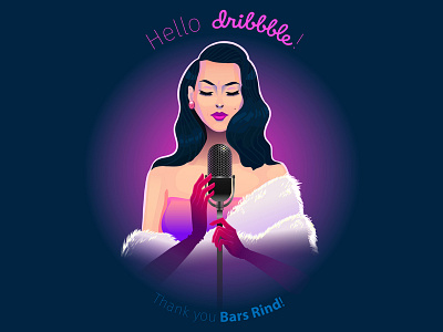 Hello Dribble! adobe illustrator cartoon girl hello music singer song woman