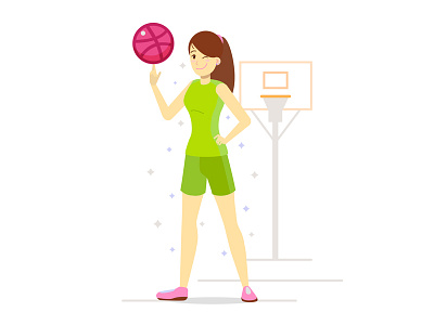 One Dribbble Invitation basketball draft dribble girl giveaway invite play player sport