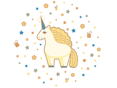 Unicorn animal character cute illustrator magic unicorn