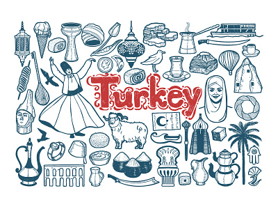 Turkish Symbols country graphic illustrator symbols travel turkey turkish vector