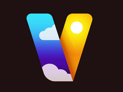 The Weather button design icon icon app icon design illustration letter weather app