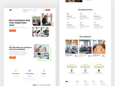 Workspace Home page design branding design home screen ui ux web design website workspaces