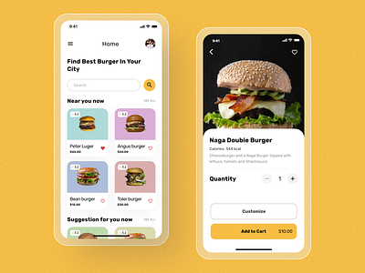 Burger App Ui Design e commerce app food food app home screen ios minimal app mobile ui mobileappdesign modern app typography ui ux