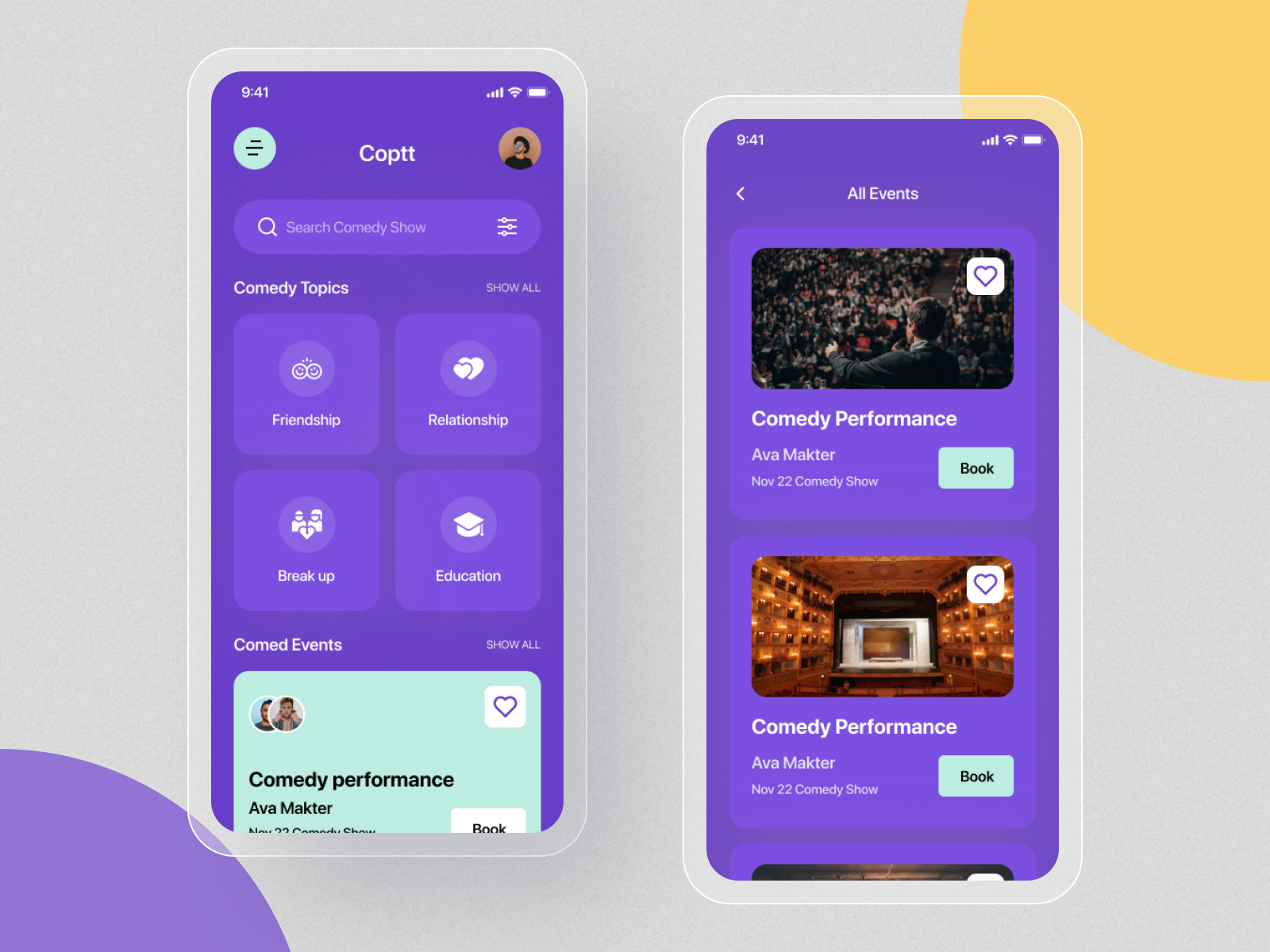 Comedy Show App Ui Design. By Amirul Islam For Novostack On Dribbble