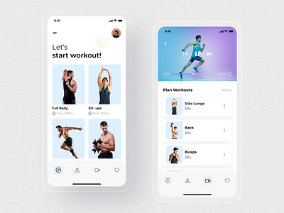 Work Out App Ui Design. app concept design gym home screen ios minimal app mobile ui modern app typography ui ux