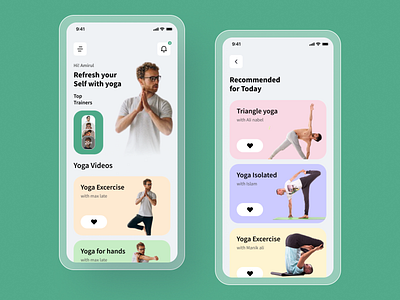 Yoga App Ui Design design home screen ios minimal app mobile ui modern app ux yoga yoga app