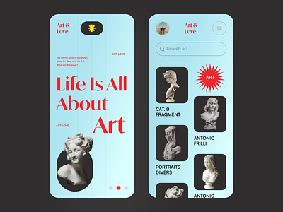 Art App Ui Design art art app artui design home screen ios minimal app mobile ui modern app new shot ui ux