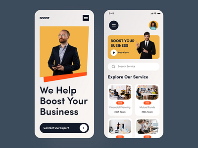 Business Consulting App Ui Design business business consulting consultingapp design home screen ios minimal app mobile ui modern app ui ux