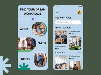 Co-Working place App Ui Design V.2