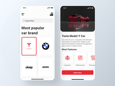 Tesla Car app app design auto car car car app cuberto home ios minimal app mobile ui mobileappdesign modern app ui ux