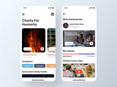 Charity app application charity charity app charity campaign charity causes charity payment minimal app mobile ui mobileappdesign modern app social ui ux