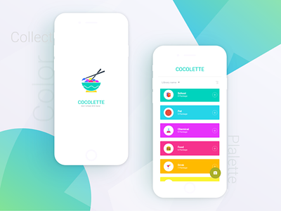 Cocolette Color Palette App | Zalepik app clean ui collection colorful design food gradient johny vino logo modern shot ui uiux zalepik