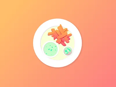 Potato Wasabi design food gradient icon illustration menu modern orange potato restaurant wasabi yellow