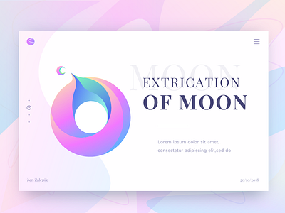 Extraction Of Moon colorful extrac galaxy gradient liquid logo moon page pink slider space ui ux website