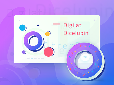 Ohreo? | Header Website With Slider colorful donut fluid gradient illustration illustrations inkscape ohreo oreo purple slider ui uiux website zalepik