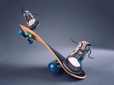 Kickflip 3d 3d design 3dart 3drendering art artwork c4d c4dart cinema 4d clean design graphic graphicdesign illustration iridescent minimal motion graphics photography redshift3d spacelaser