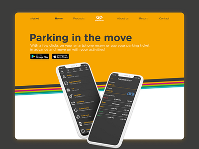 Landing page for parking app