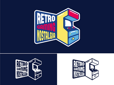 RETRO GAMING NOSTALGIA logo arcade gamening game