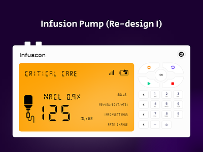 Redesign of Infusion Pump - I branding infusion pump medical equipment redesign ui