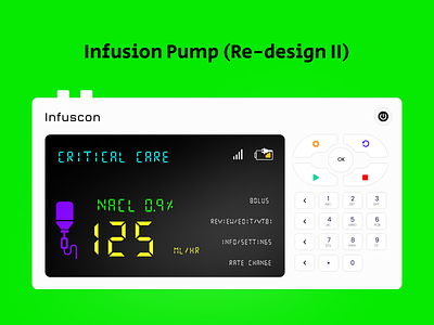 Redesign of Infusion Pump - II branding design infusion pump medical equipment redesign ui