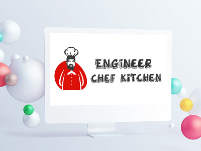 Engineer Chef Kitchen design illustration logo