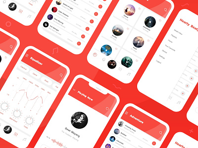 Hearty Beaty Music App - User Interface Screens app ui ux