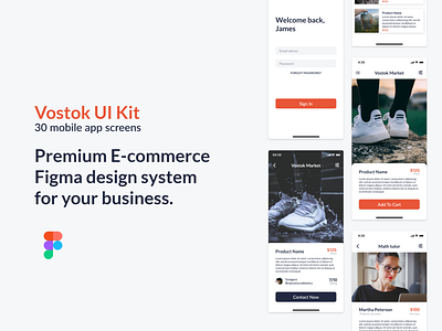 Vostok ecomerce ui kit app design ecommerce ecommerce app marketplace mobile app design mobile ui ui ui kit design ux