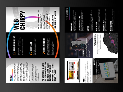 Trifold Brochure Design black bold brochure creative portfolio print solid trifold