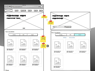 Landing page wireframe design. Industry - Coworking Space. balsamiq mockups ui elements uiux ux design wireframe