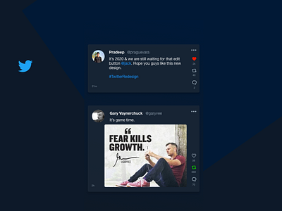 Twitter feed redesign - Dark