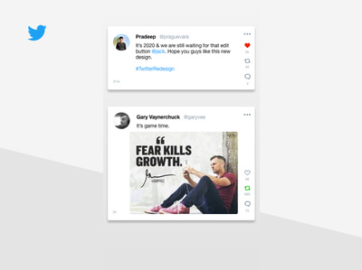 Twitter feed redesign - White