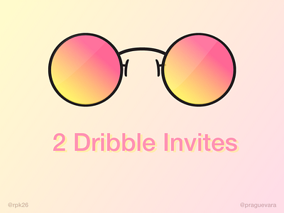 Dribble Invites 2color bright colorful happy illustrator invite giveaway invites pink vivid xd yellow