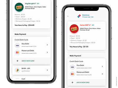 Food App - Payment Selection Screen