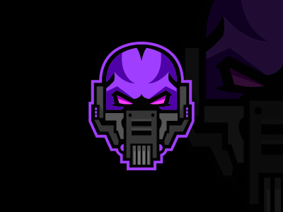 Cyborg mascot logo cyborg esports evil future gaming illustrator k 2so mascot logo mask purple sports