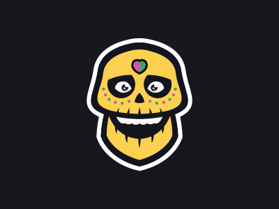 Poco The Skeleton esports gaming heart logo mascot logo mexican poco skeleton skull sports yellow