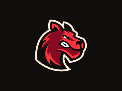 Hound Mascot Logo angry dark esports hound illustrator mascot logo red sports wolf
