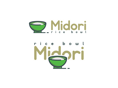Midori Rice Bowl Logo design icon logo typography vector