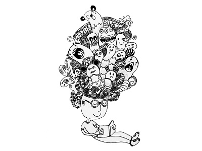 Brain Storming book booklovers brainstorm brainstorming doodle doodle art drawing illustration