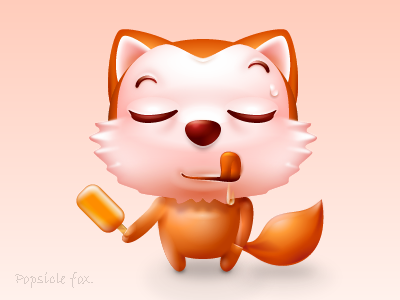 Fox adorable cartoon cute fox foxy ice bar ice lolly ice sucker lovely makemake popsicle
