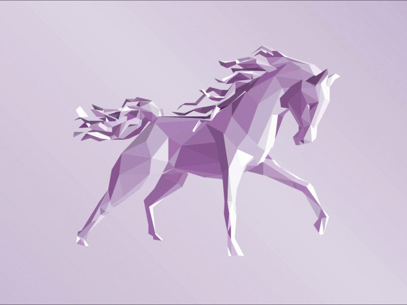 Polyhorse after animated cycle effects gif horse illustration kentucky poly polymath racing running