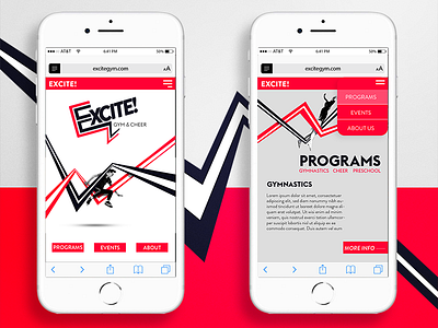 Excite! | Branding and Mobile Page Design branding fitness kids logo design mobile sports