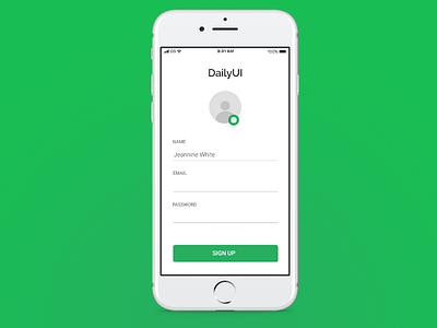 Daily UI #001 - Sign Up dailyui ios mobile signup ui